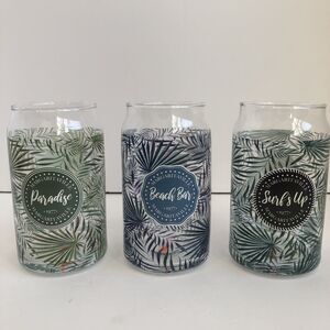 Jimmy Buffet Margaritaville Beer Can Glasses Set Of‎ 3 Glasses 5.25” Tall